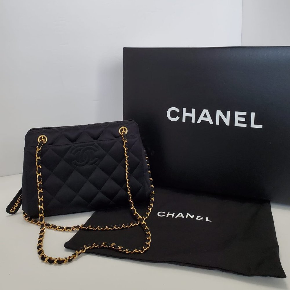Brand New Chanel Vintage 90s Satin Evening Bag